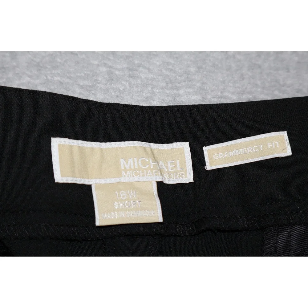 Michael Kors Grammercy Fit Pants Women 16W Black Straight Leg Dress Slacks NEW